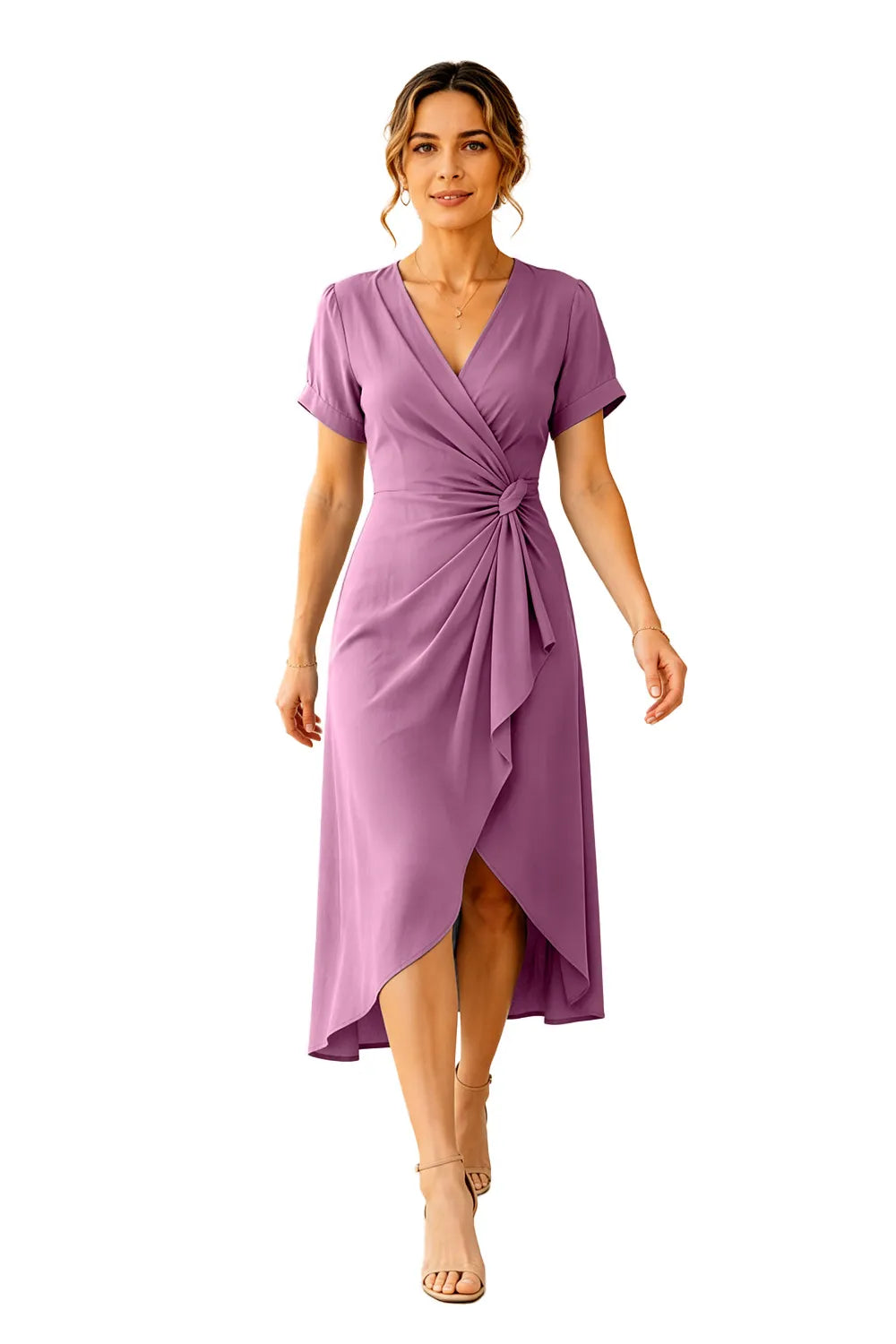 Wrap Front Wedding Guest Dress
