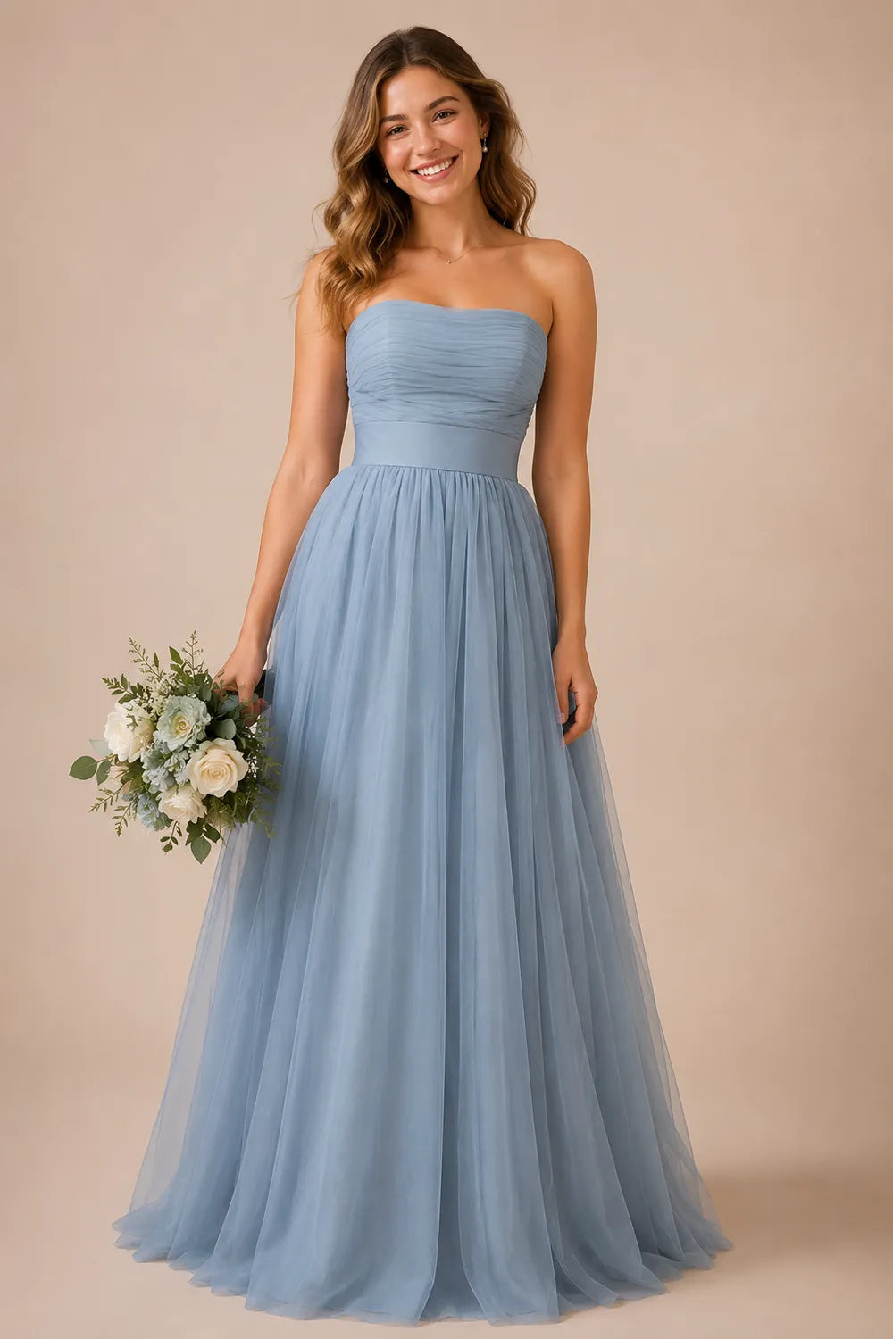 Fairytale Strapless Bow Back Tulle Gown