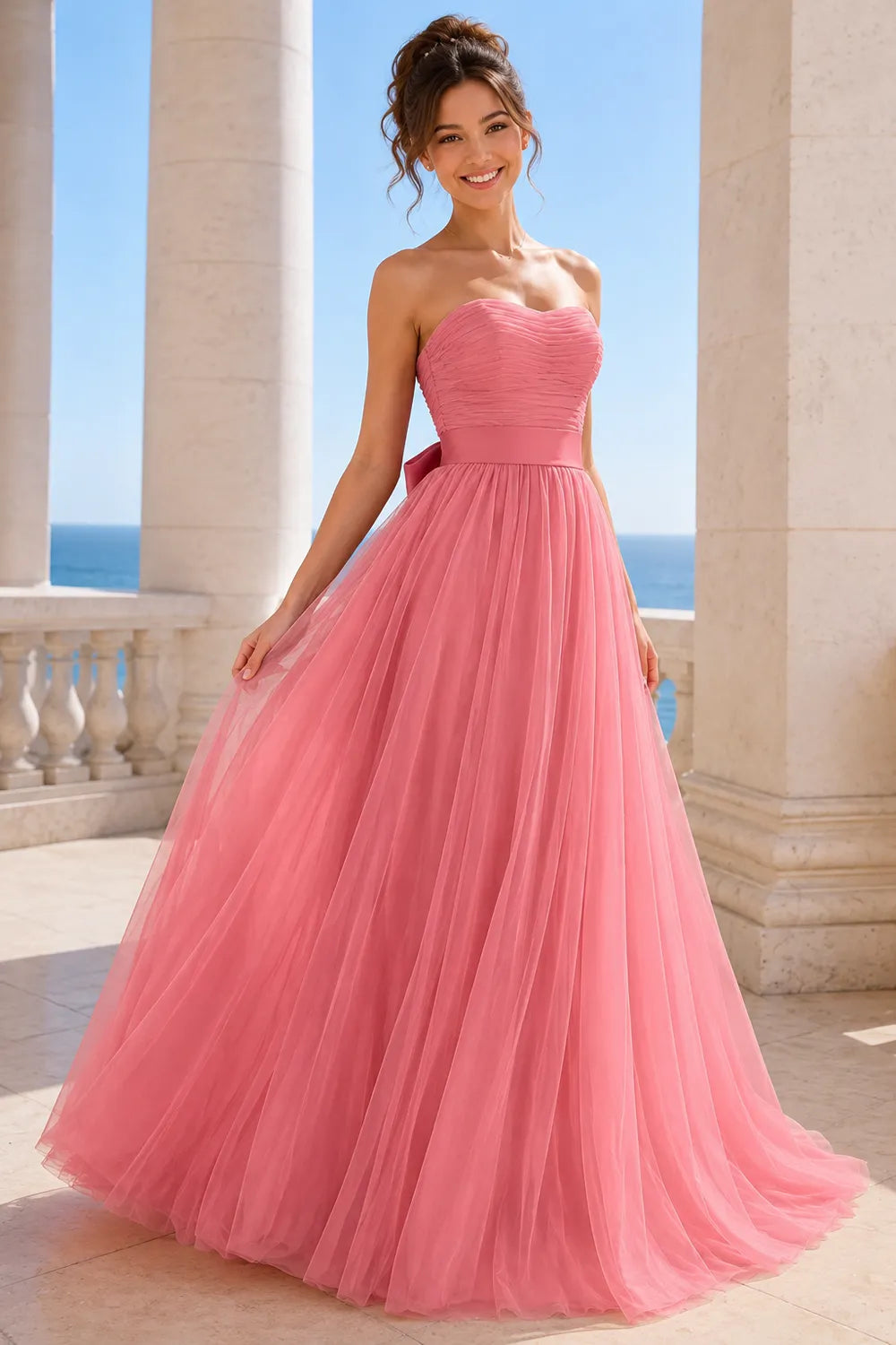 Fairytale Strapless Bow Back Tulle Gown