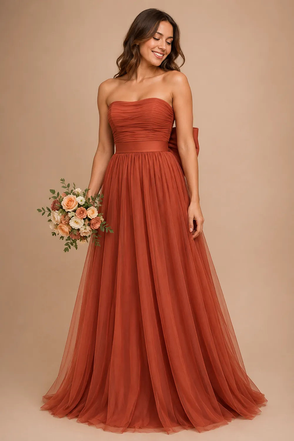 Fairytale Strapless Bow Back Tulle Gown