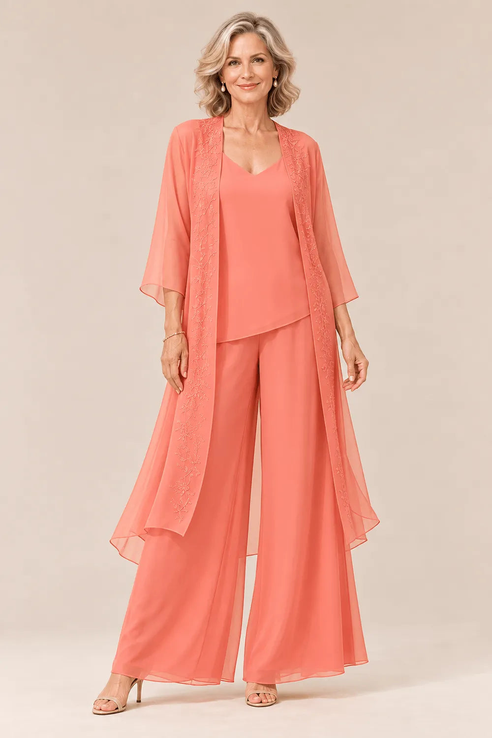 Aurelia Flowing Chiffon Formal Pant Set