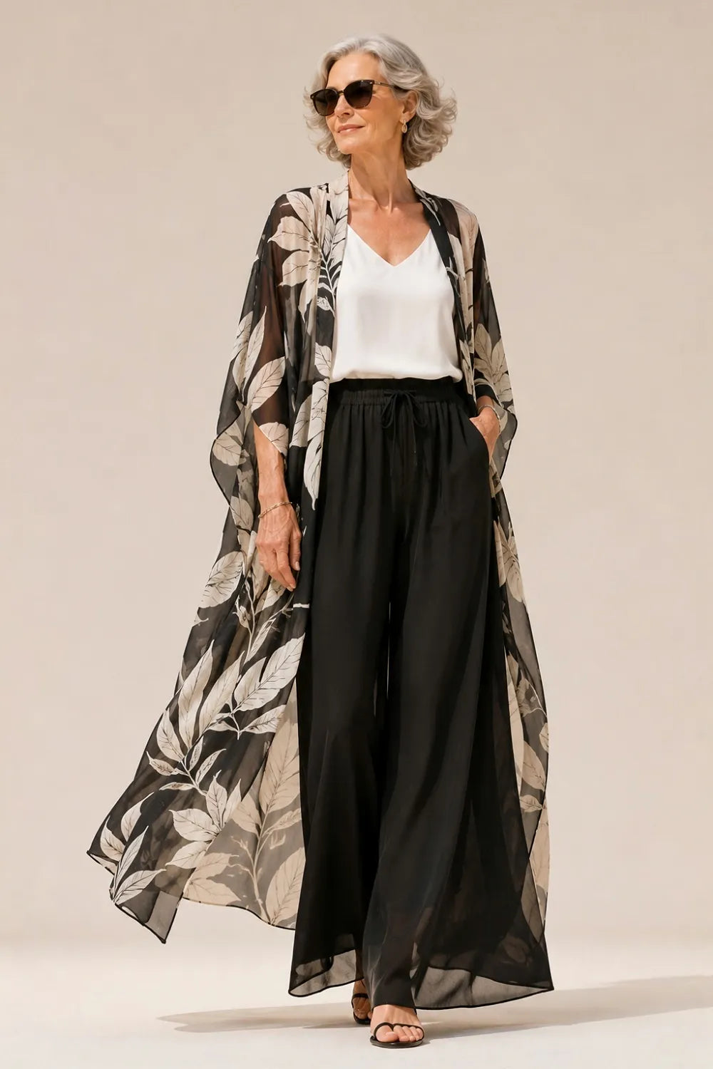 Floral Chiffon 3 Piece Mother of the Bride Pant Suit