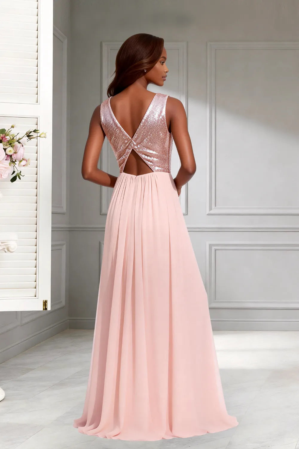 Elara Sleeveless Chiffon Formal Evening Gown