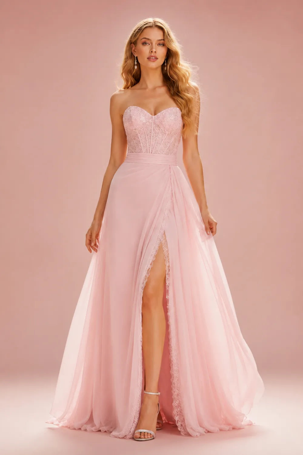 Sweetheart High Slit Formal Gown