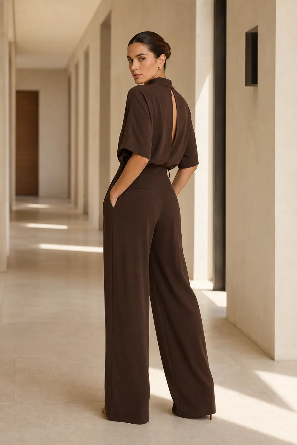 Serena Open Back Wide Leg Jumpsuit