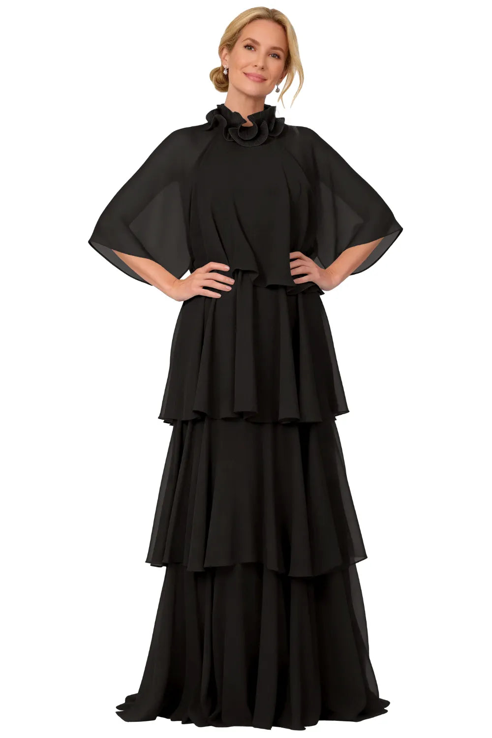 Elegant Tiered Chiffon Mother of the Bride Dress