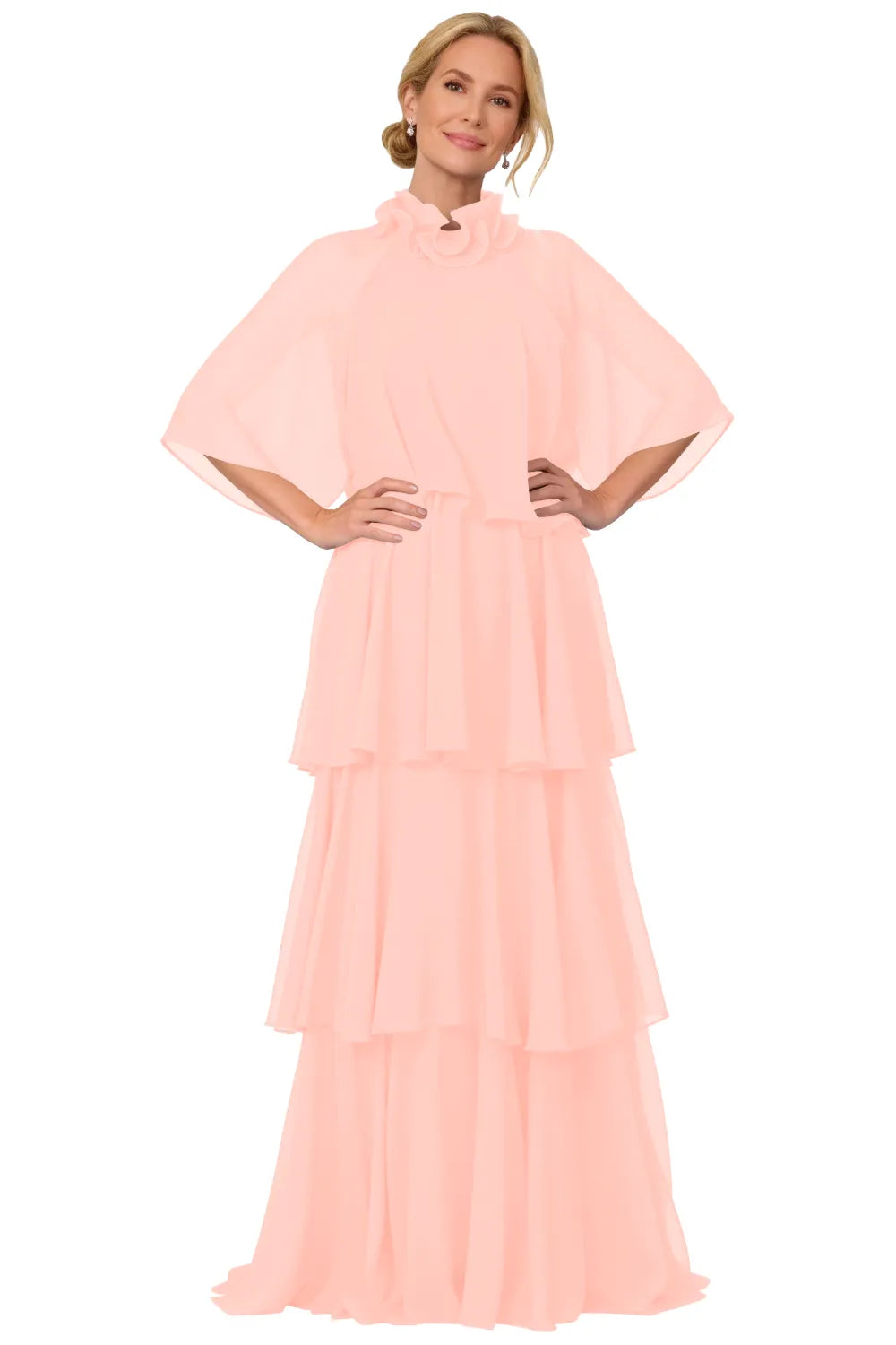 Elegant Tiered Chiffon Mother of the Bride Dress