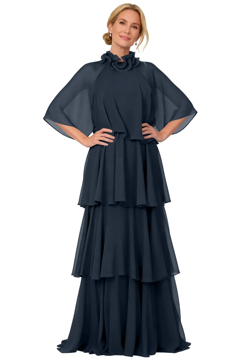 Elegant Tiered Chiffon Mother of the Bride Dress