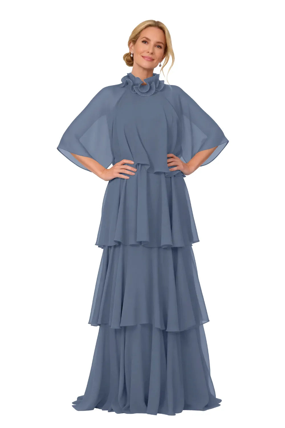Elegant Tiered Chiffon Mother of the Bride Dress