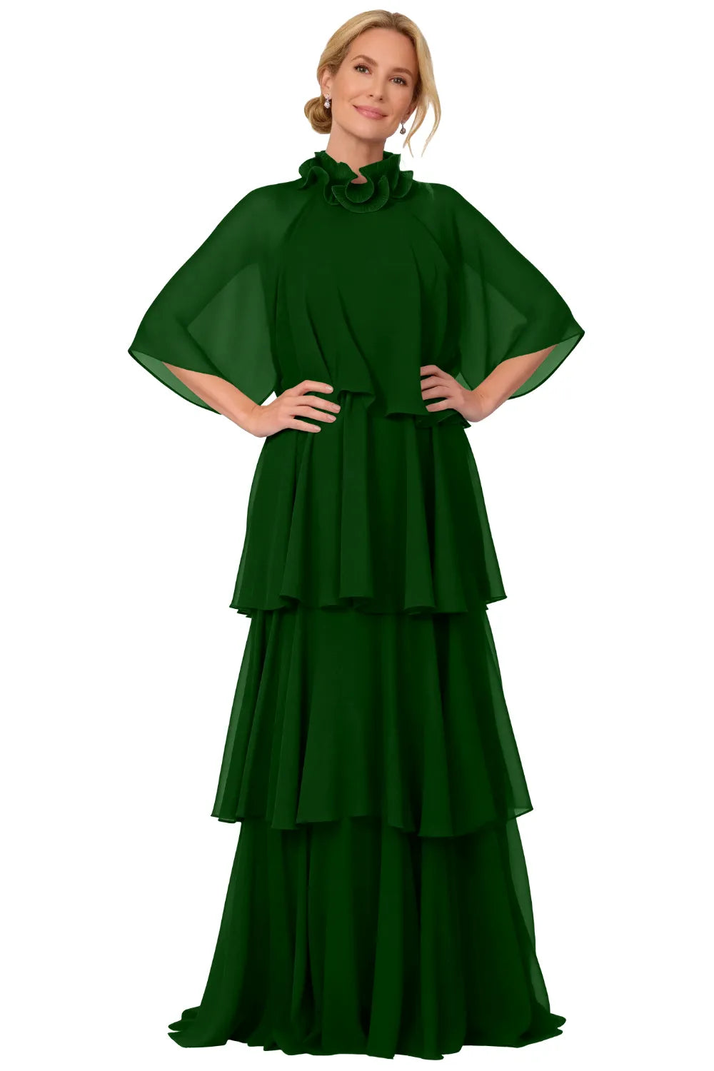 Elegant Tiered Chiffon Mother of the Bride Dress