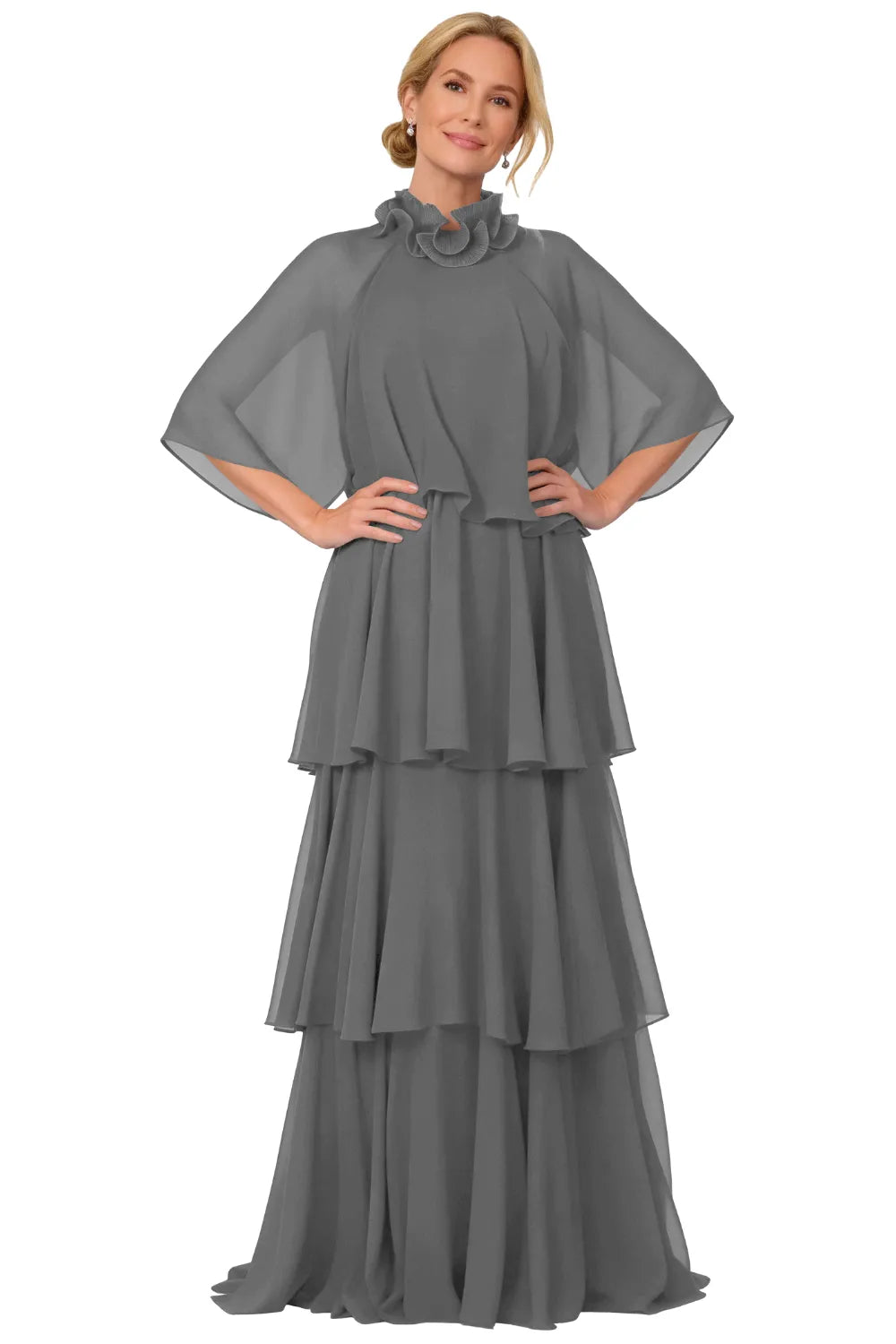 Elegant Tiered Chiffon Mother of the Bride Dress
