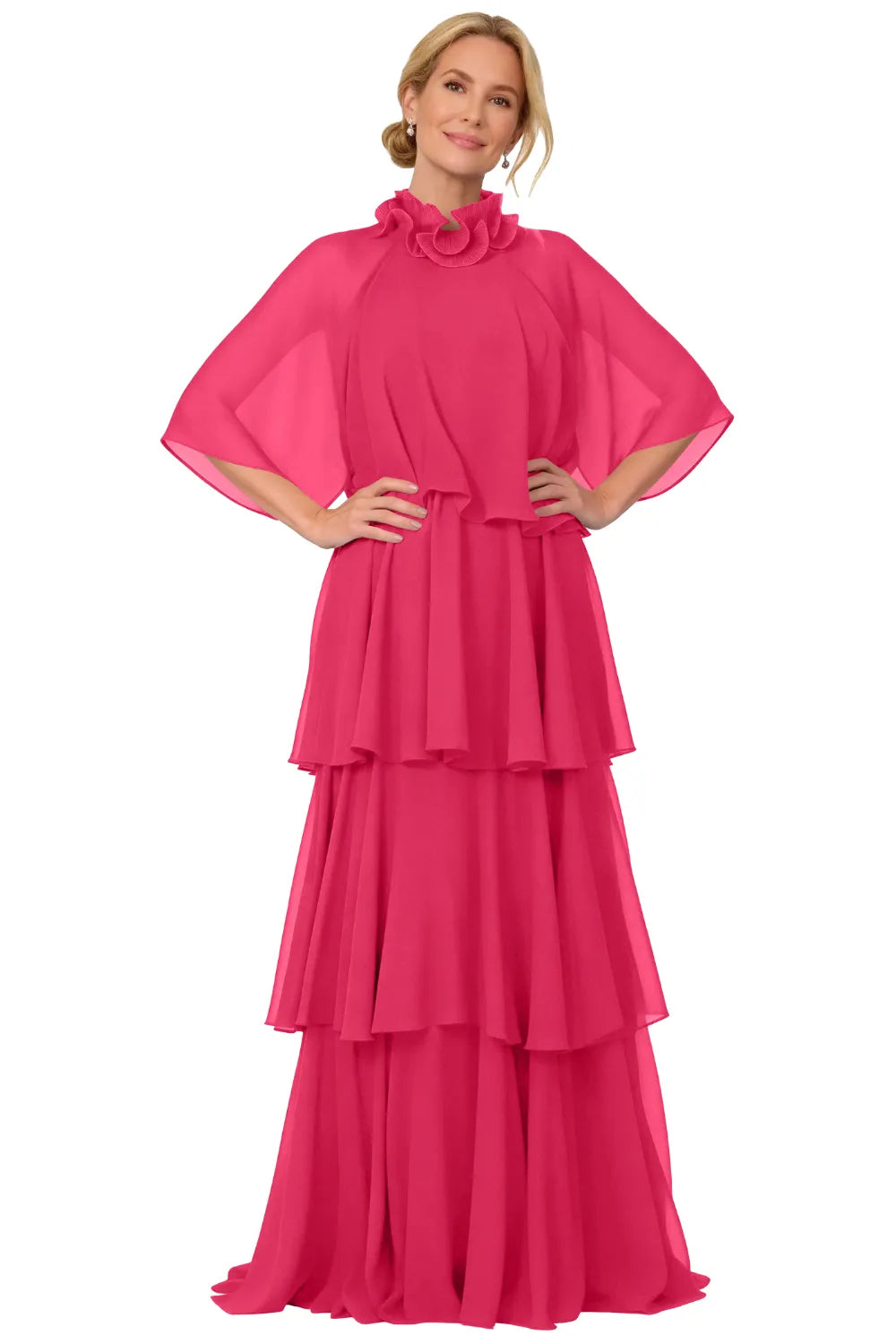 Elegant Tiered Chiffon Mother of the Bride Dress