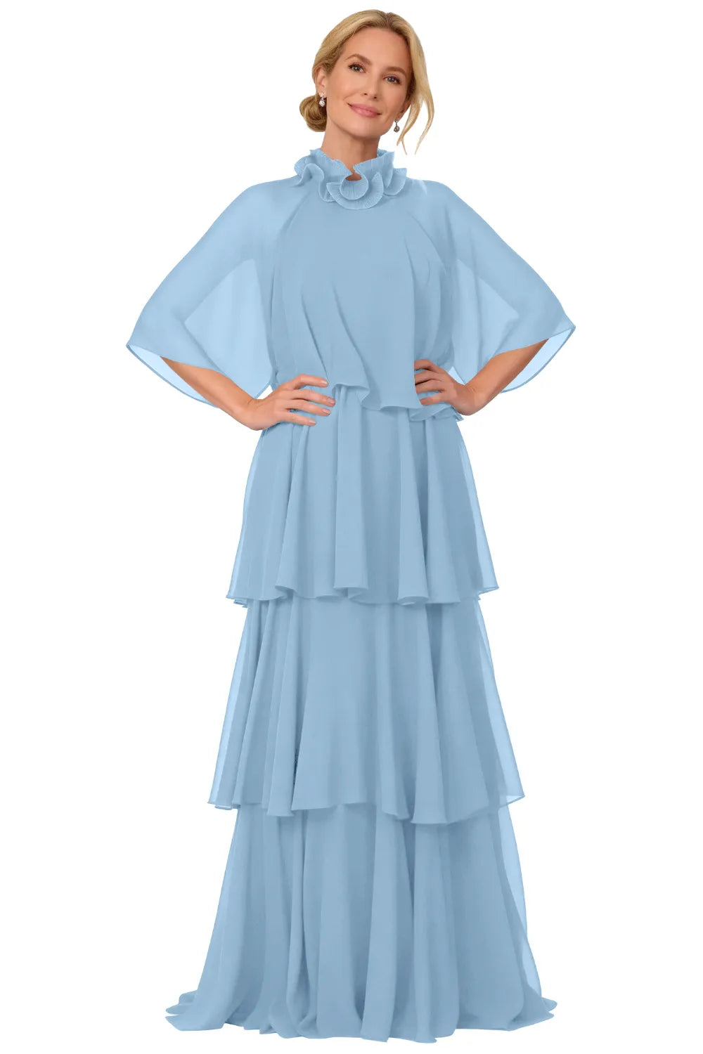 Elegant Tiered Chiffon Mother of the Bride Dress
