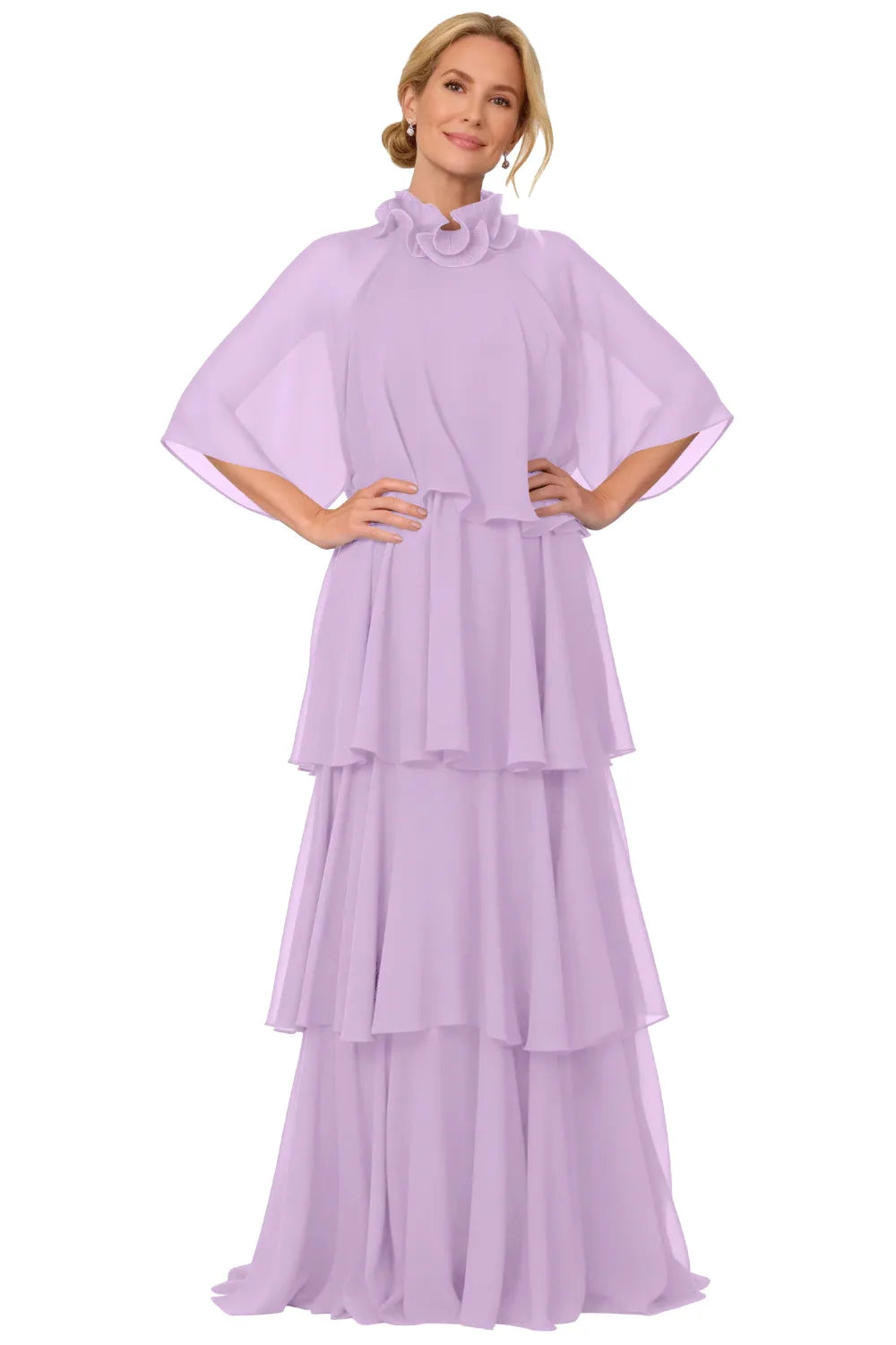 Elegant Tiered Chiffon Mother of the Bride Dress