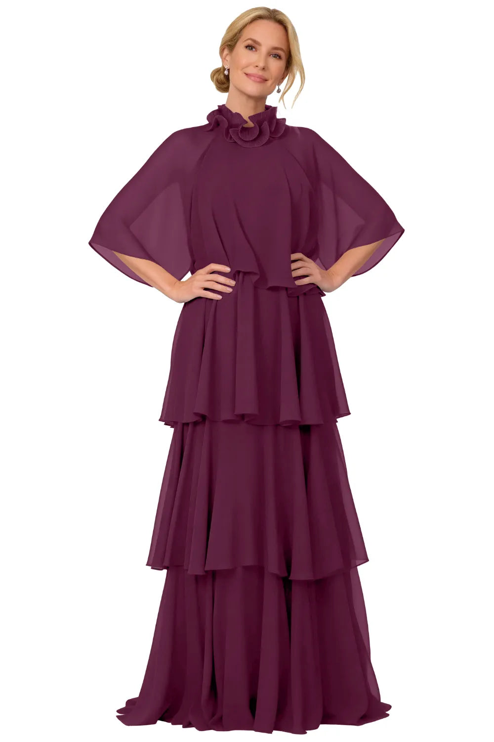 Elegant Tiered Chiffon Mother of the Bride Dress