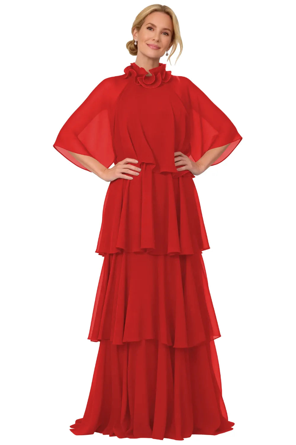 Elegant Tiered Chiffon Mother of the Bride Dress