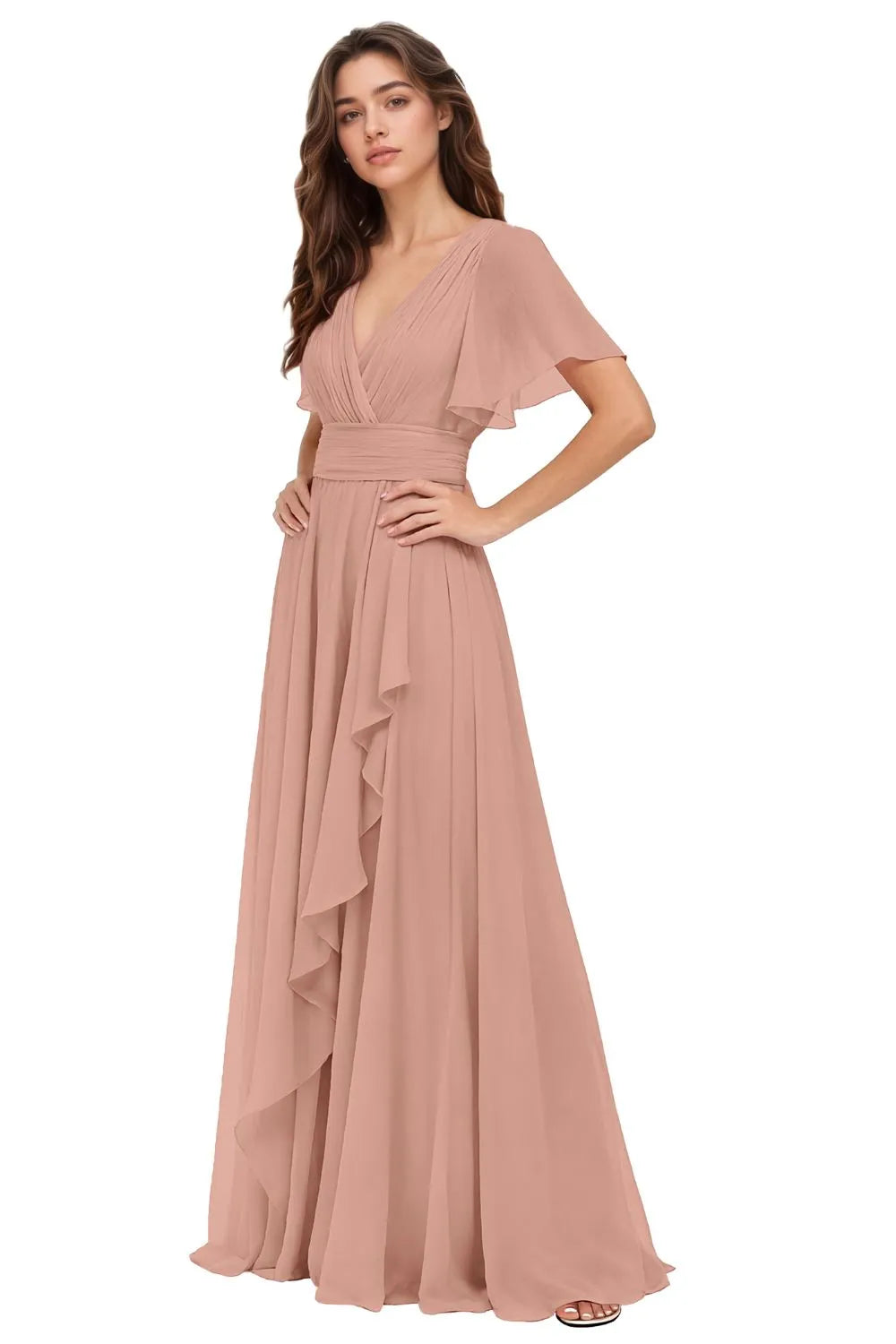 Flowy Chiffon A-Line Evening Dress