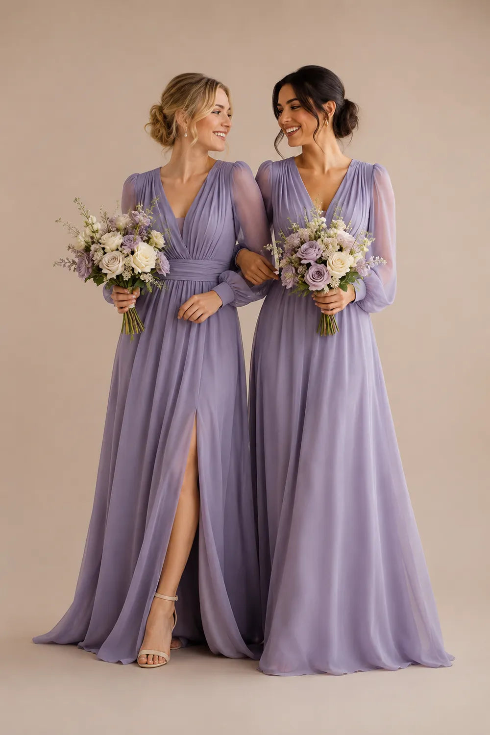 Valeria Ruched Waist Chiffon Evening Dress