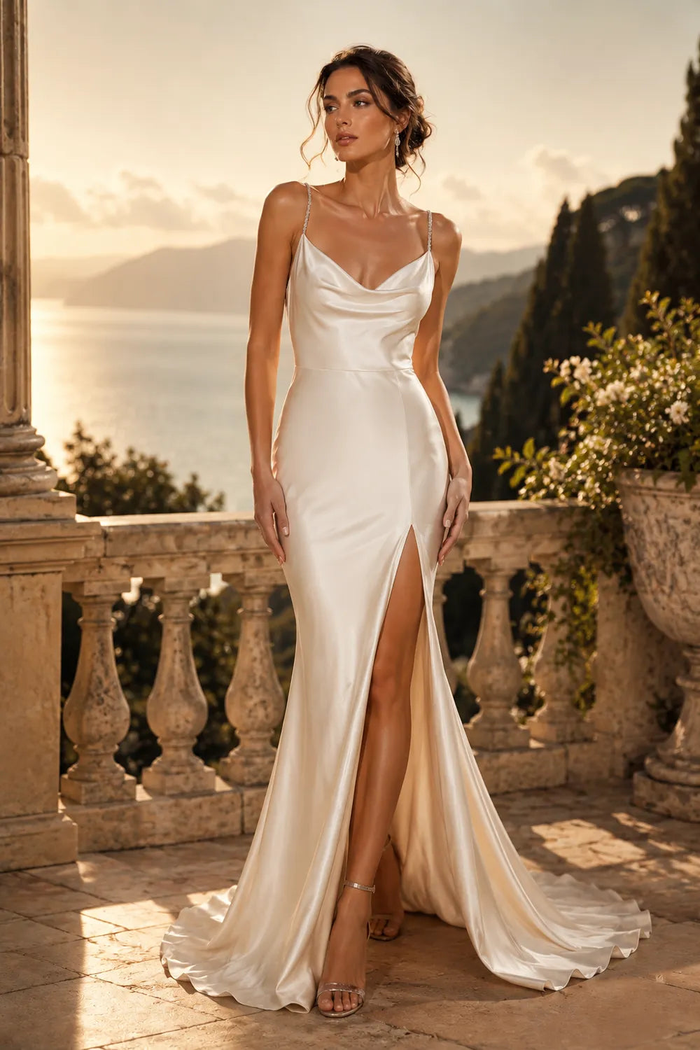 Vivienne Crystal Strap Formal Dress