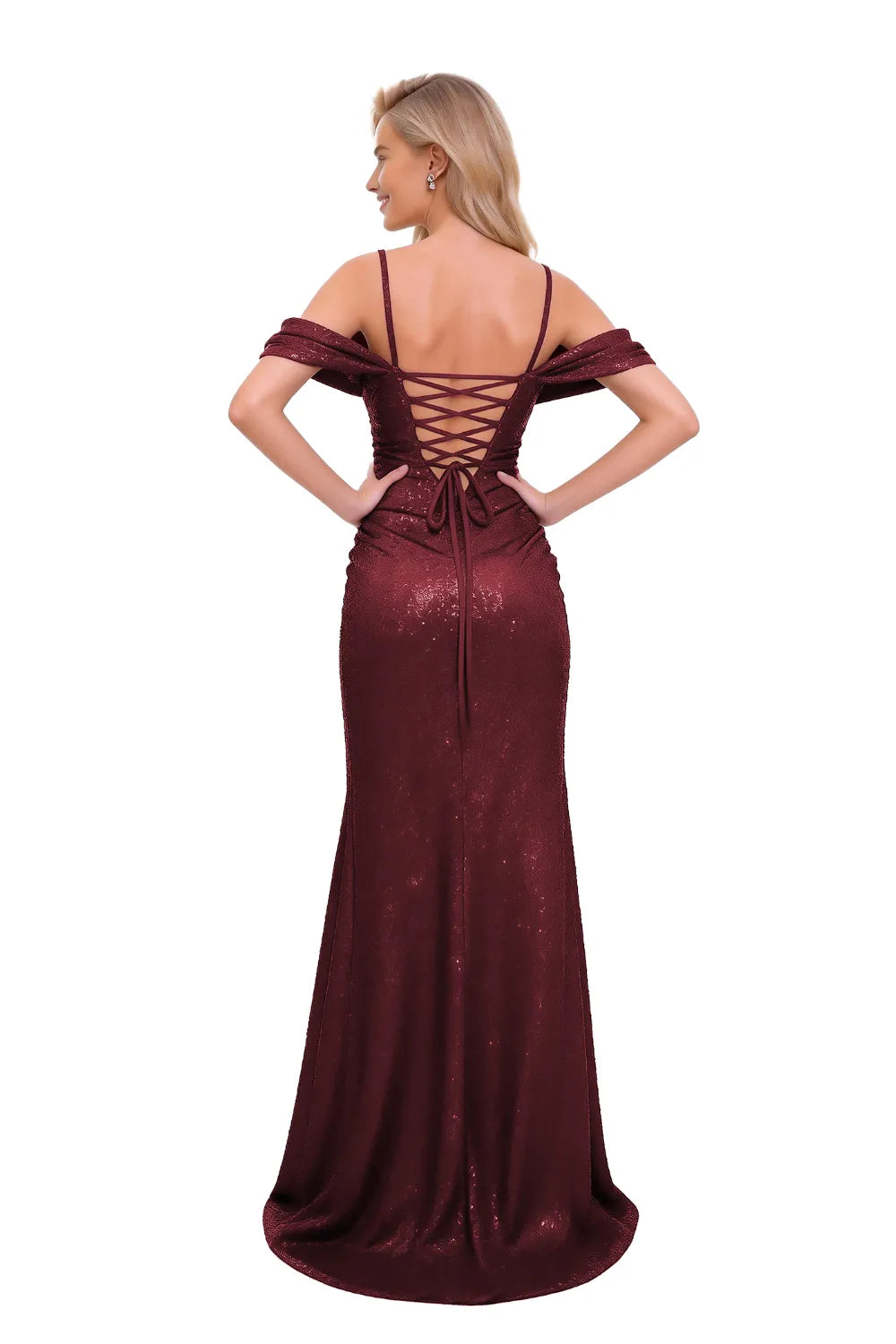 Fit and Flare Sequin Formal Dress Elegant Evening Gown