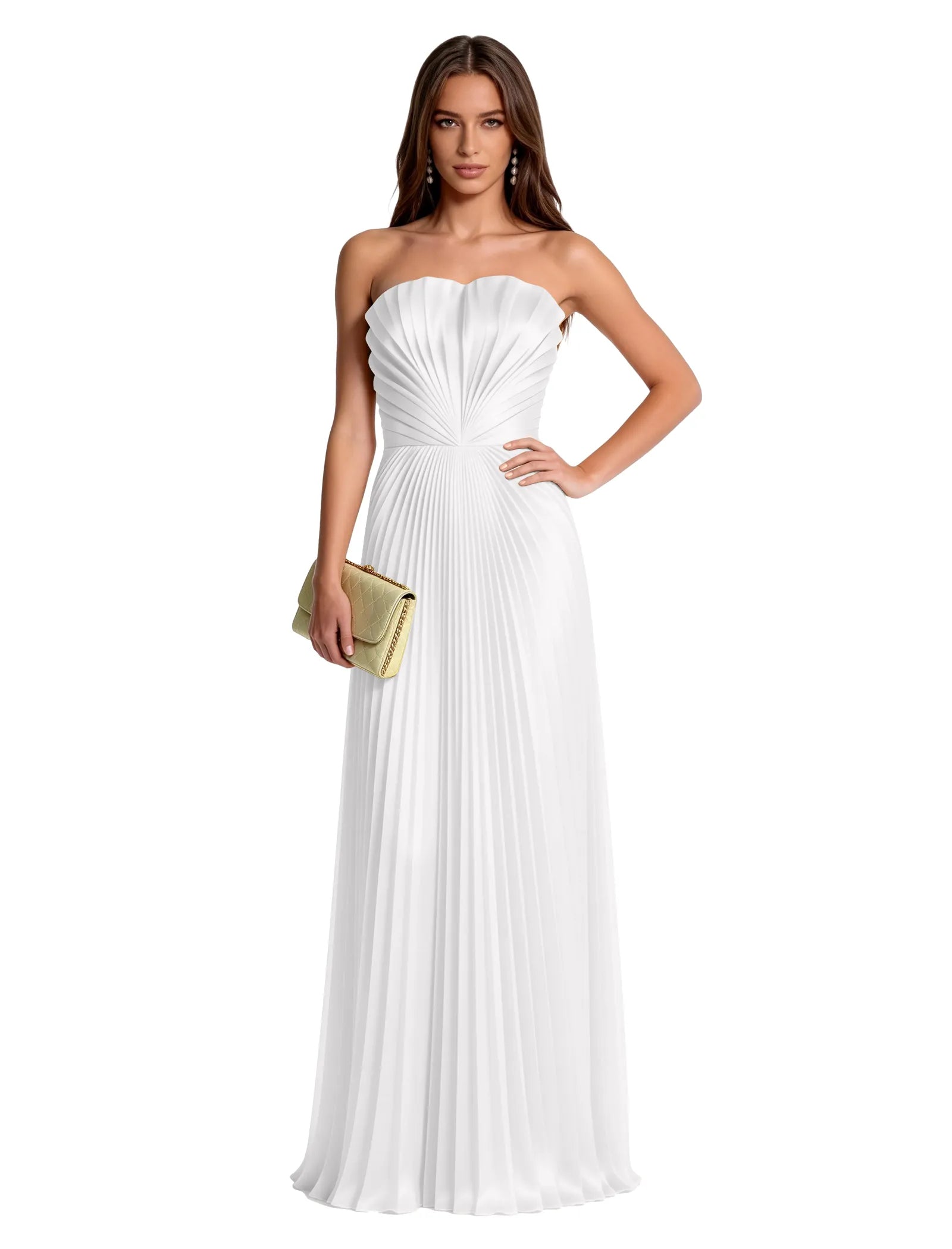 Seraphina Structured Pleated Maxi Dress
