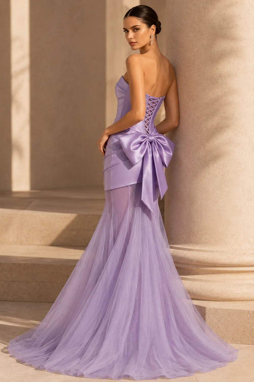 Ophelia Draped Satin Tulle Corset Gown