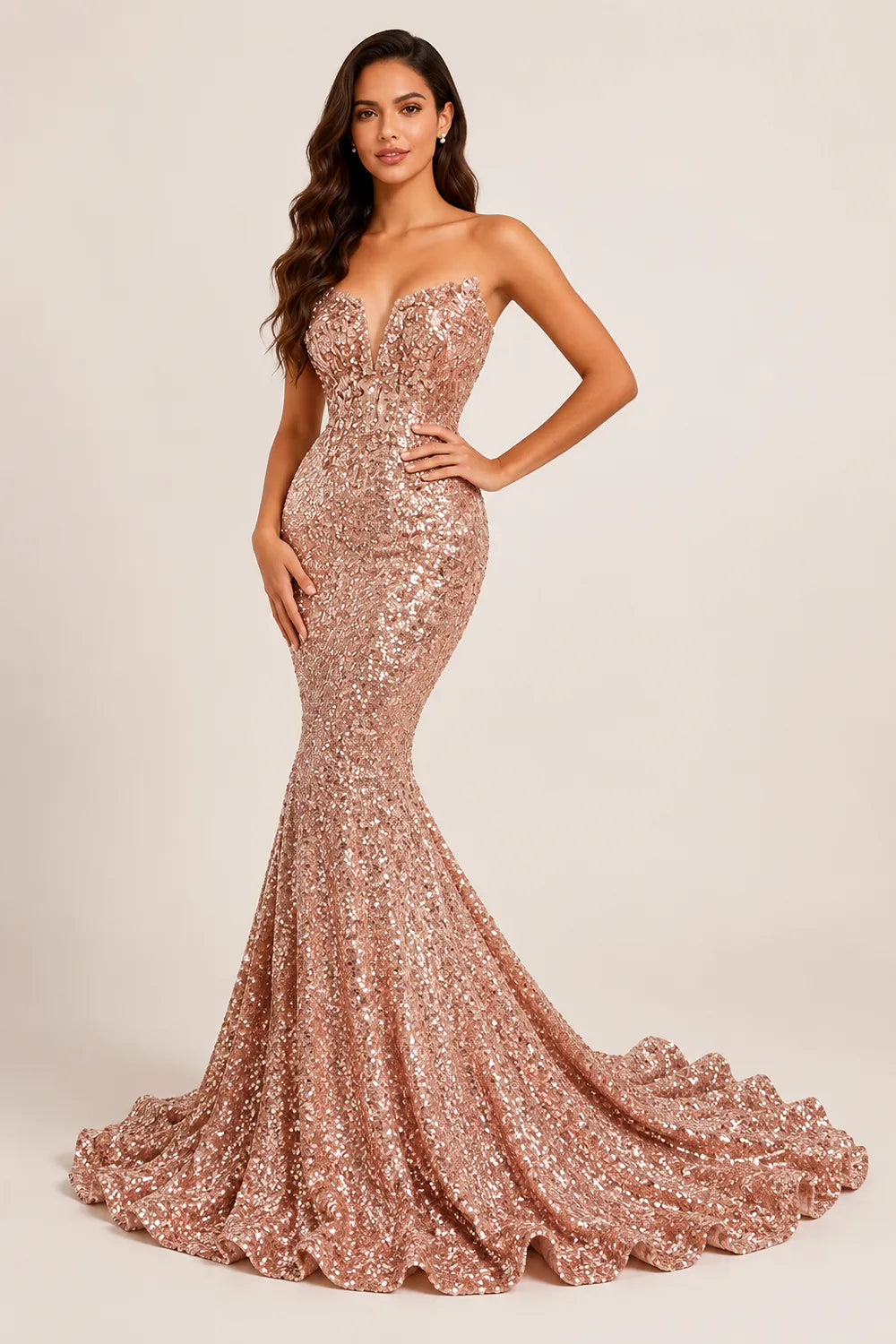 Vivienne Sculpted Sequin Prom Gown