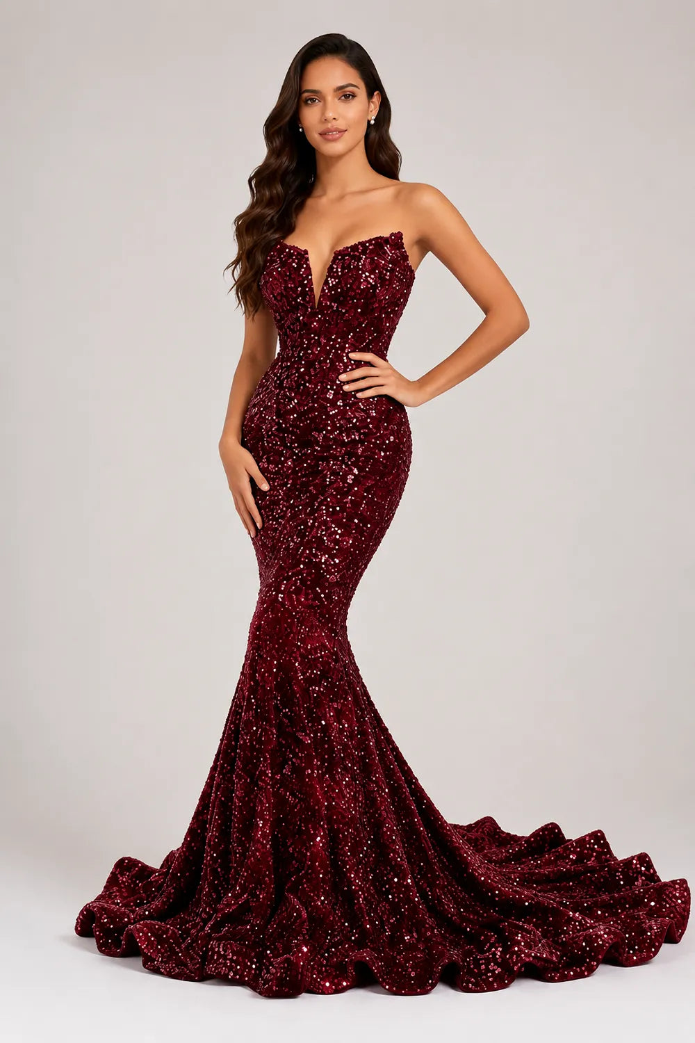 Vivienne Sculpted Sequin Prom Gown