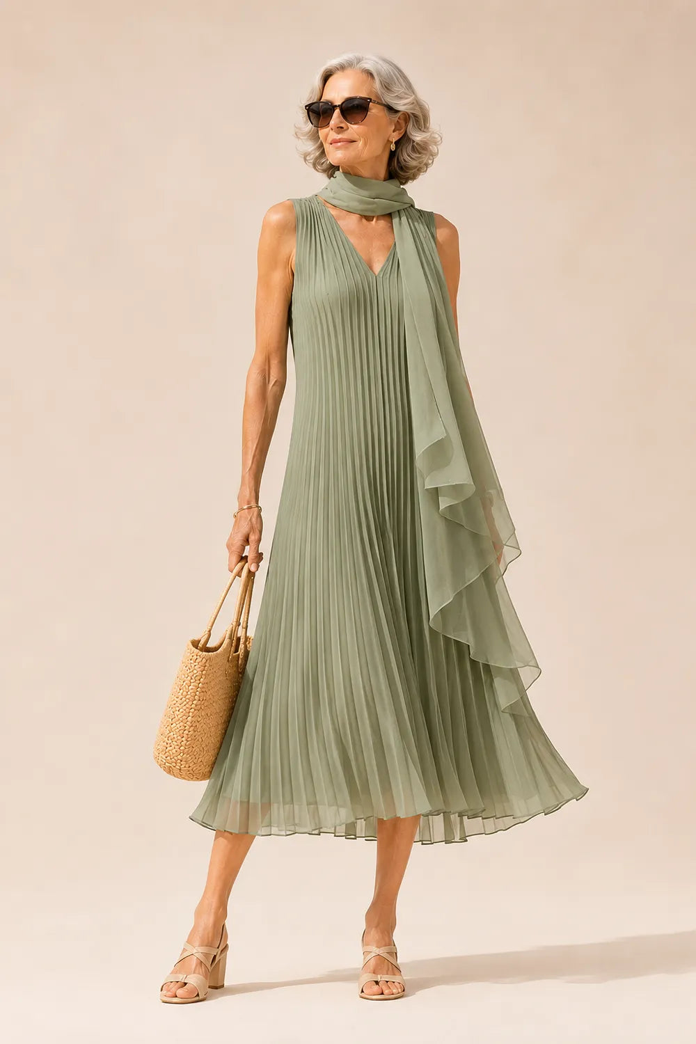 Aurelia Pleated Mother of the Bride Dress