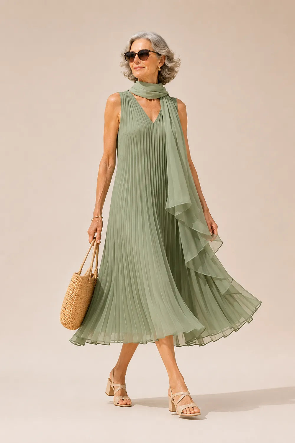 Aurelia Pleated Mother of the Bride Dress