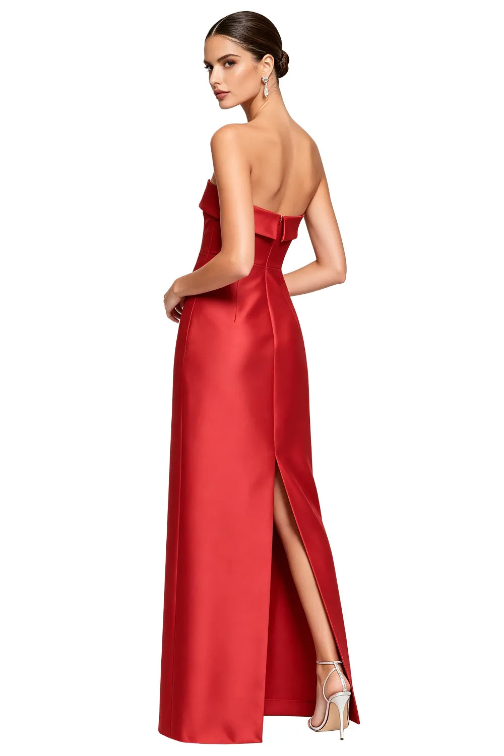 Strapless Satin Evening Gown