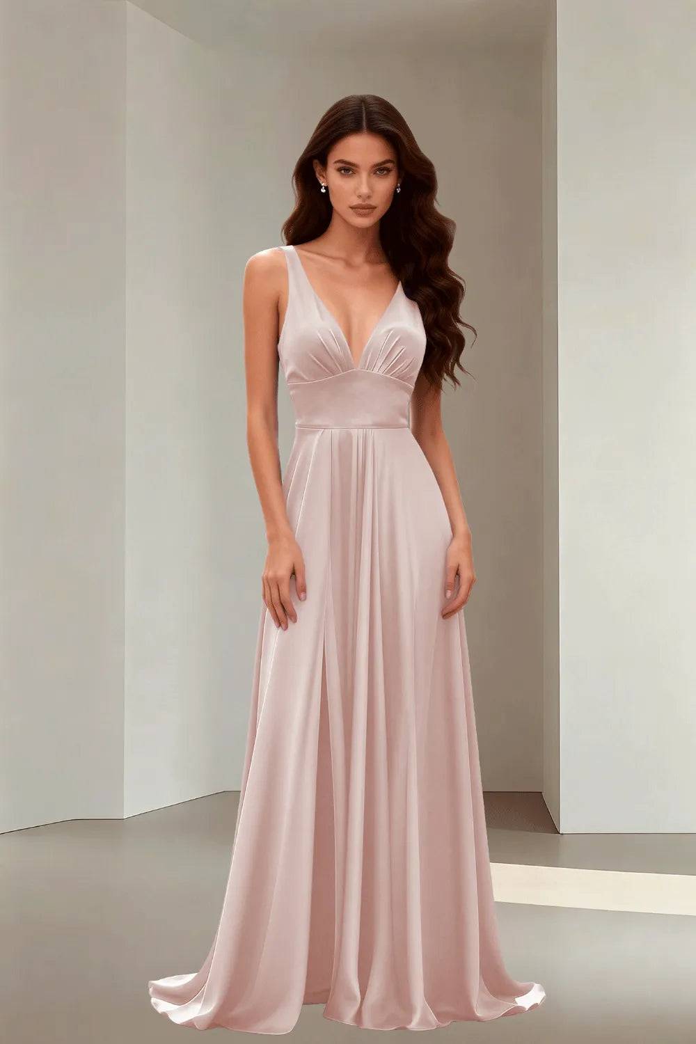 Graceful Lace-Up Back Formal Dress