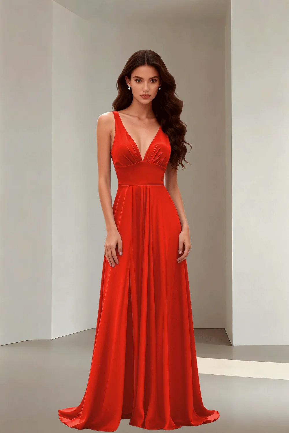 Graceful Lace-Up Back Formal Dress