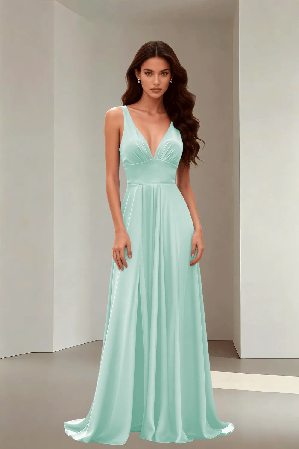 Graceful Lace-Up Back Formal Dress