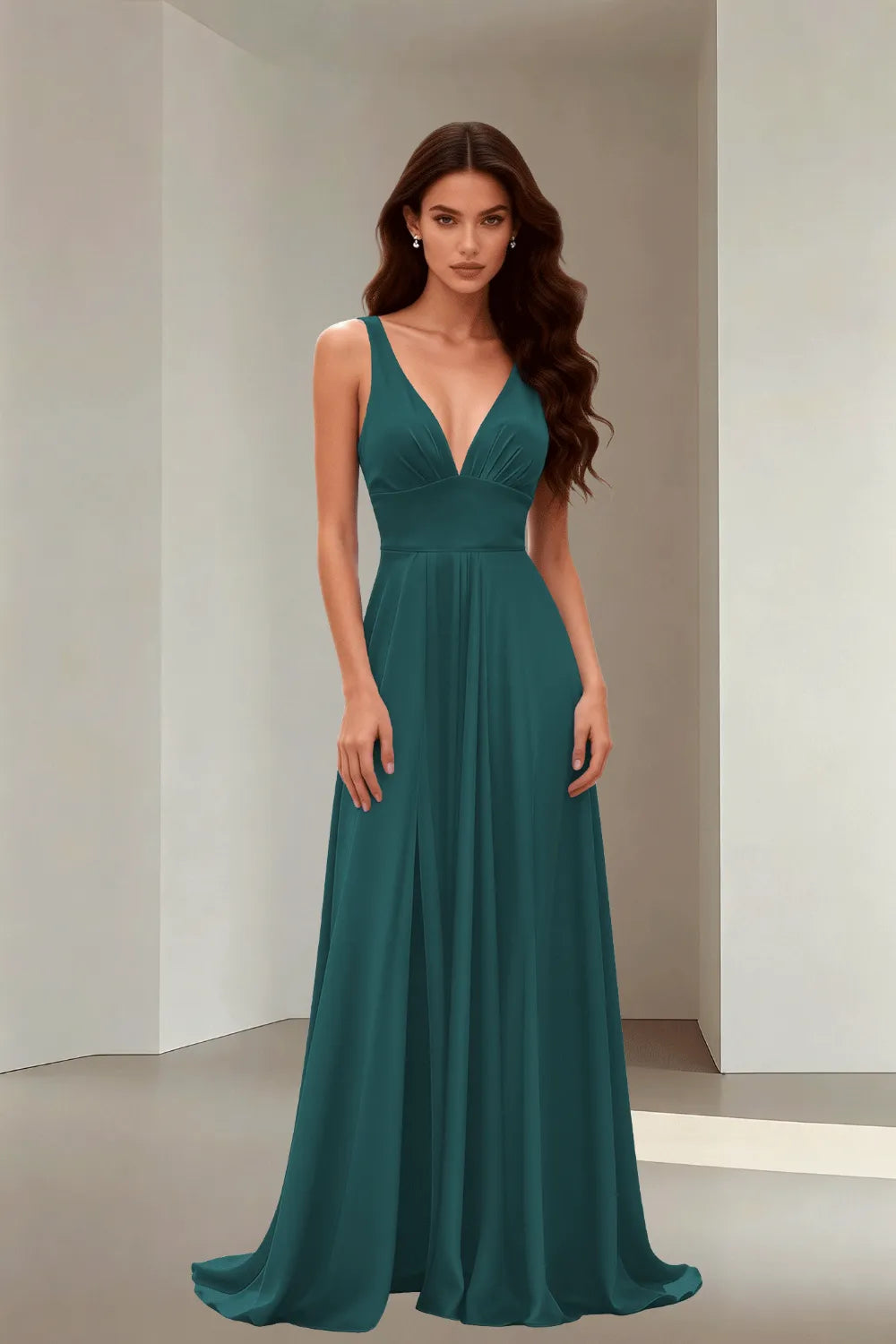 Graceful Lace-Up Back Formal Dress