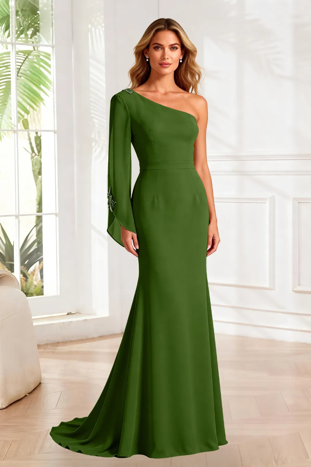 Asymmetrical Grace One Shoulder Gown