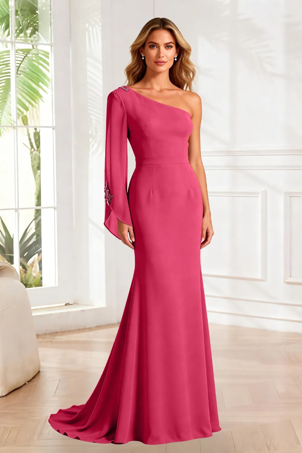 Asymmetrical Grace One Shoulder Gown