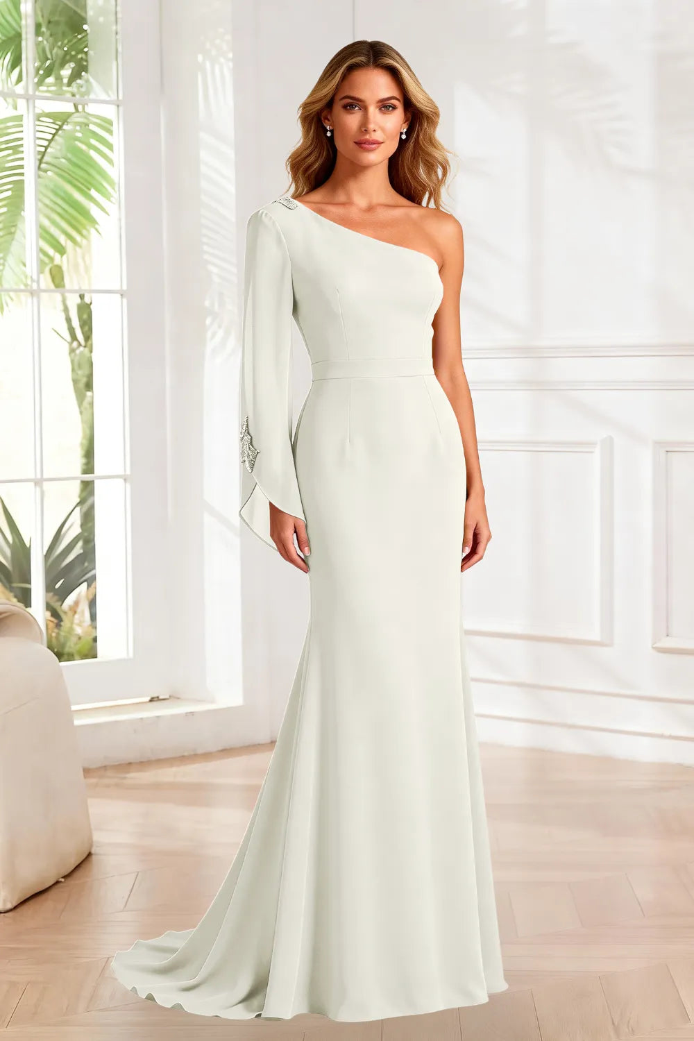Asymmetrical Grace One Shoulder Gown