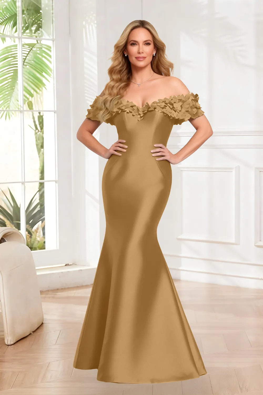 Valencia 3D Floral Mermaid Evening Gown