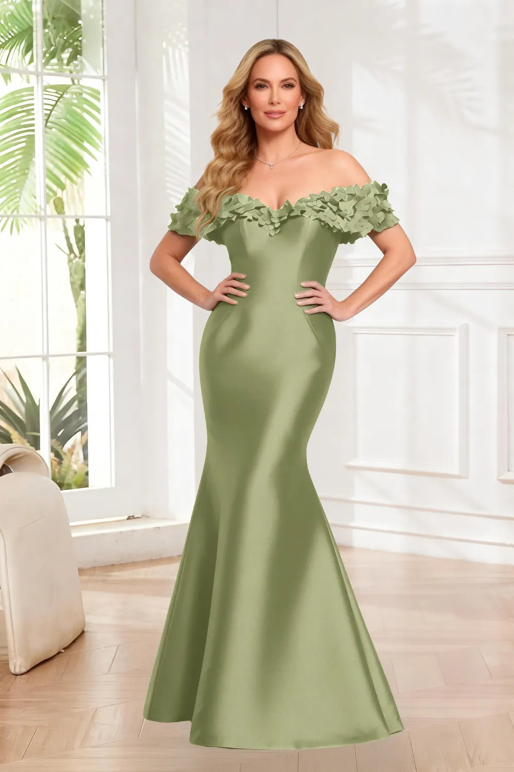 Valencia 3D Floral Mermaid Evening Gown