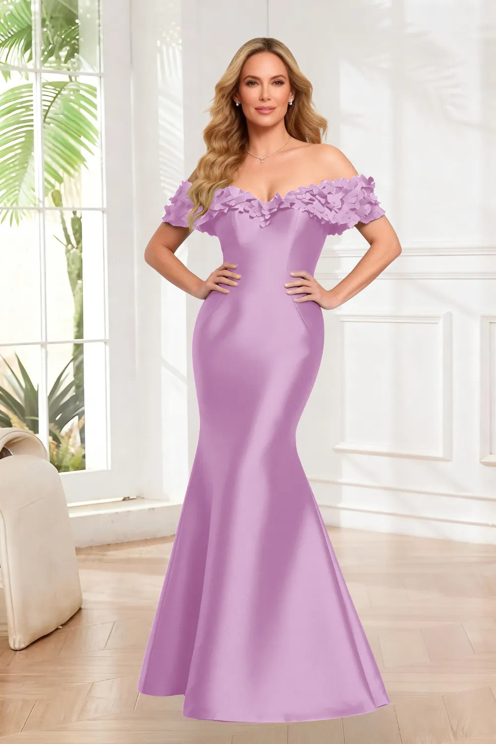 Valencia 3D Floral Mermaid Evening Gown