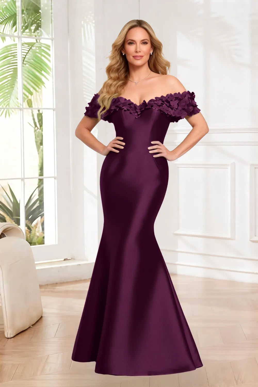 Valencia 3D Floral Mermaid Evening Gown