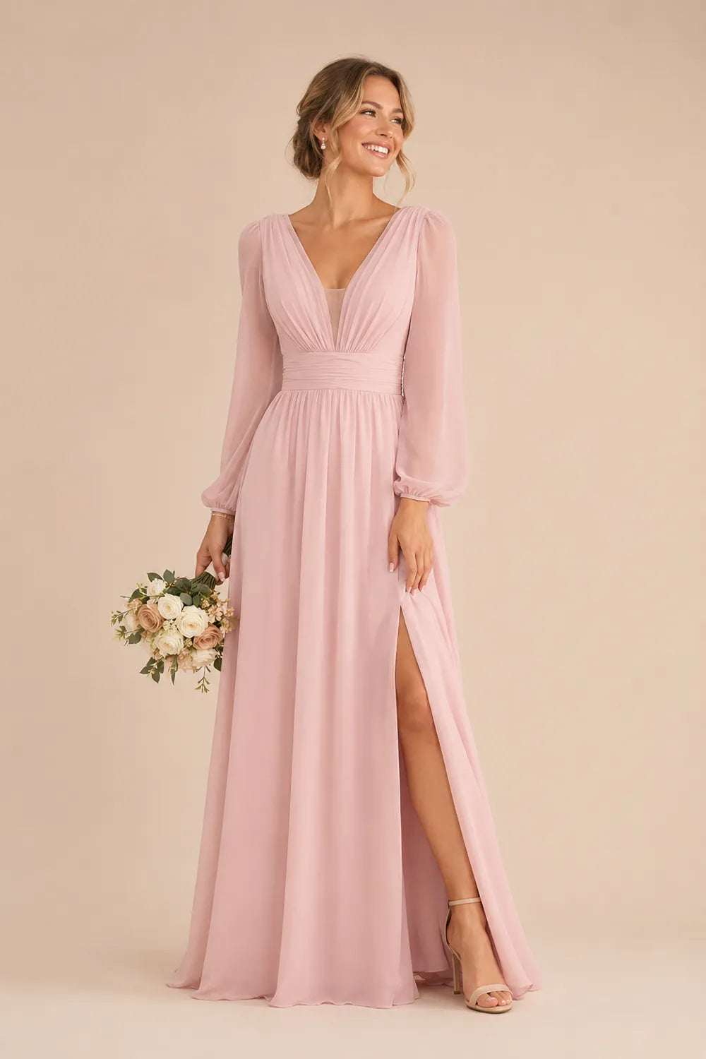 Romantic Chiffon A Line Bridesmaid Dress