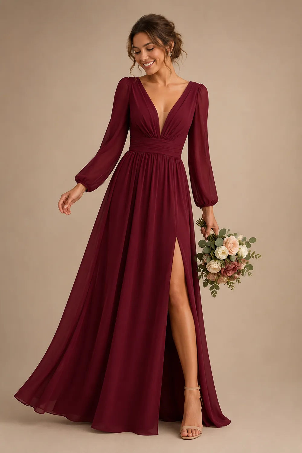 Romantic Chiffon A Line Bridesmaid Dress