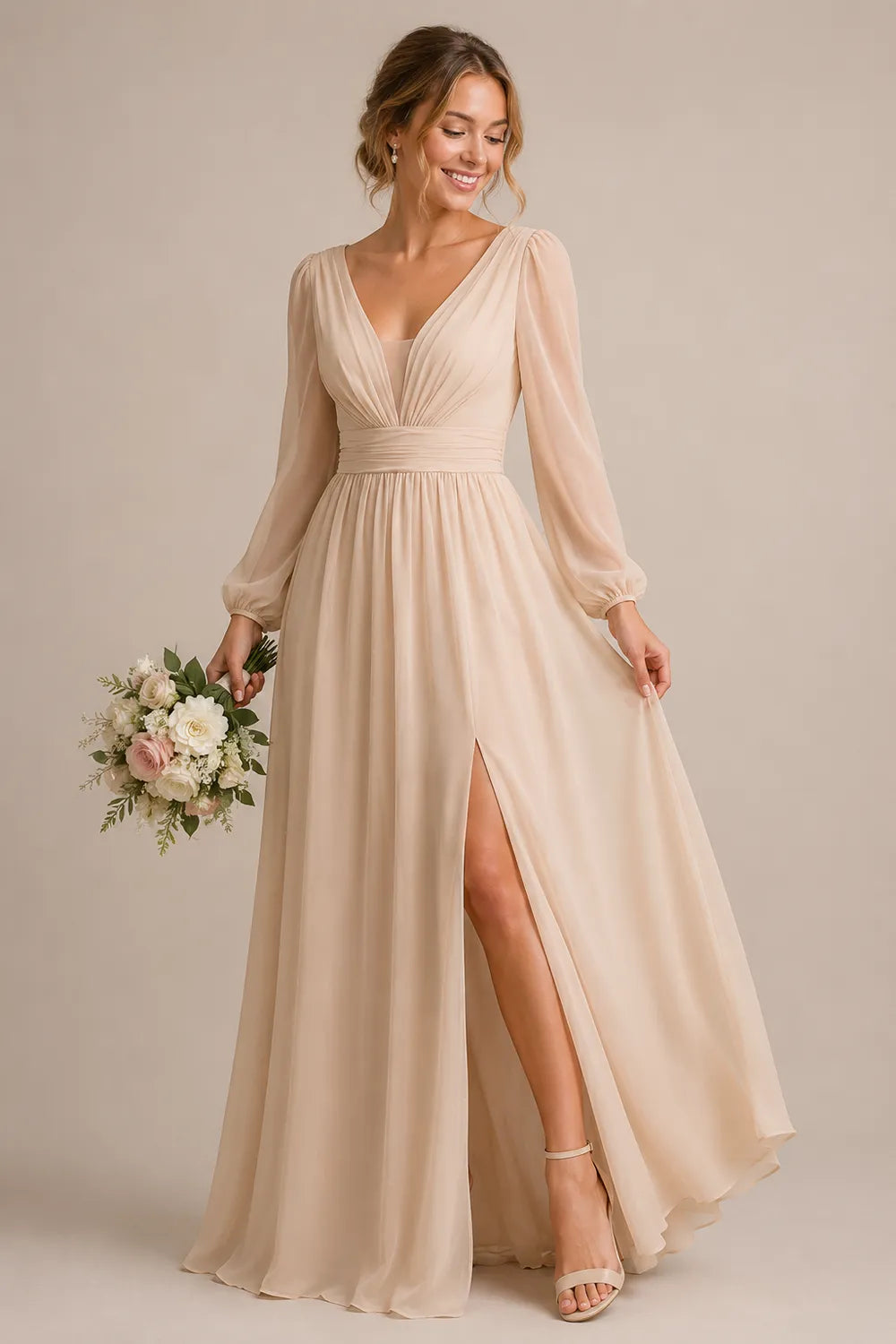 Romantic Chiffon A Line Bridesmaid Dress