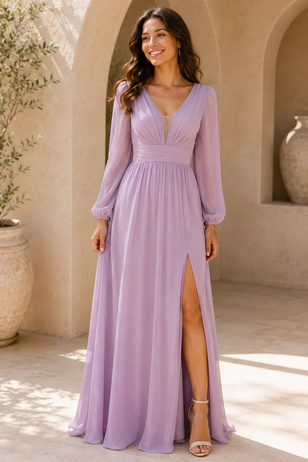 Romantic Chiffon A Line Bridesmaid Dress