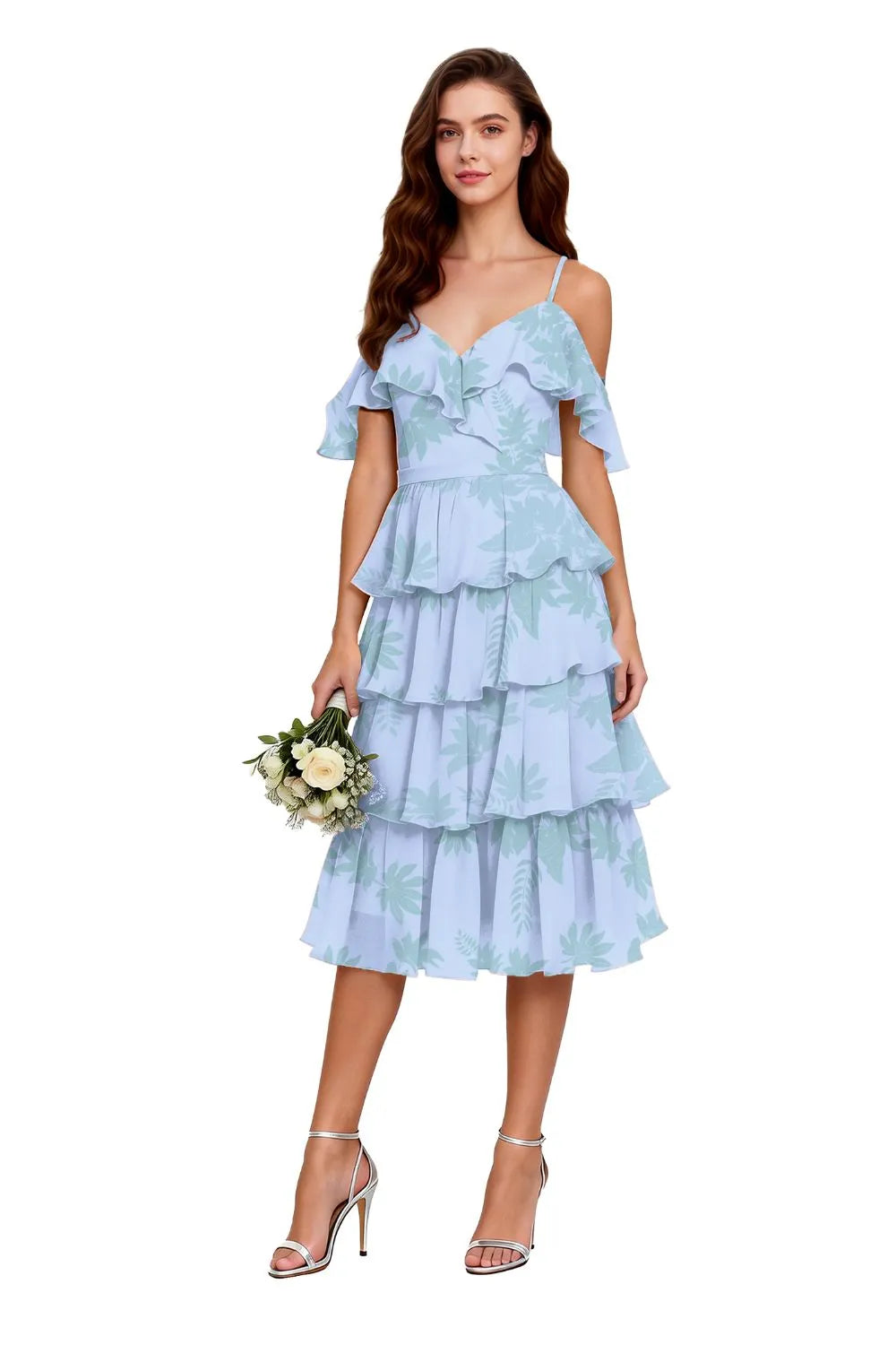 Garden Cascade Spaghetti Strap Dress