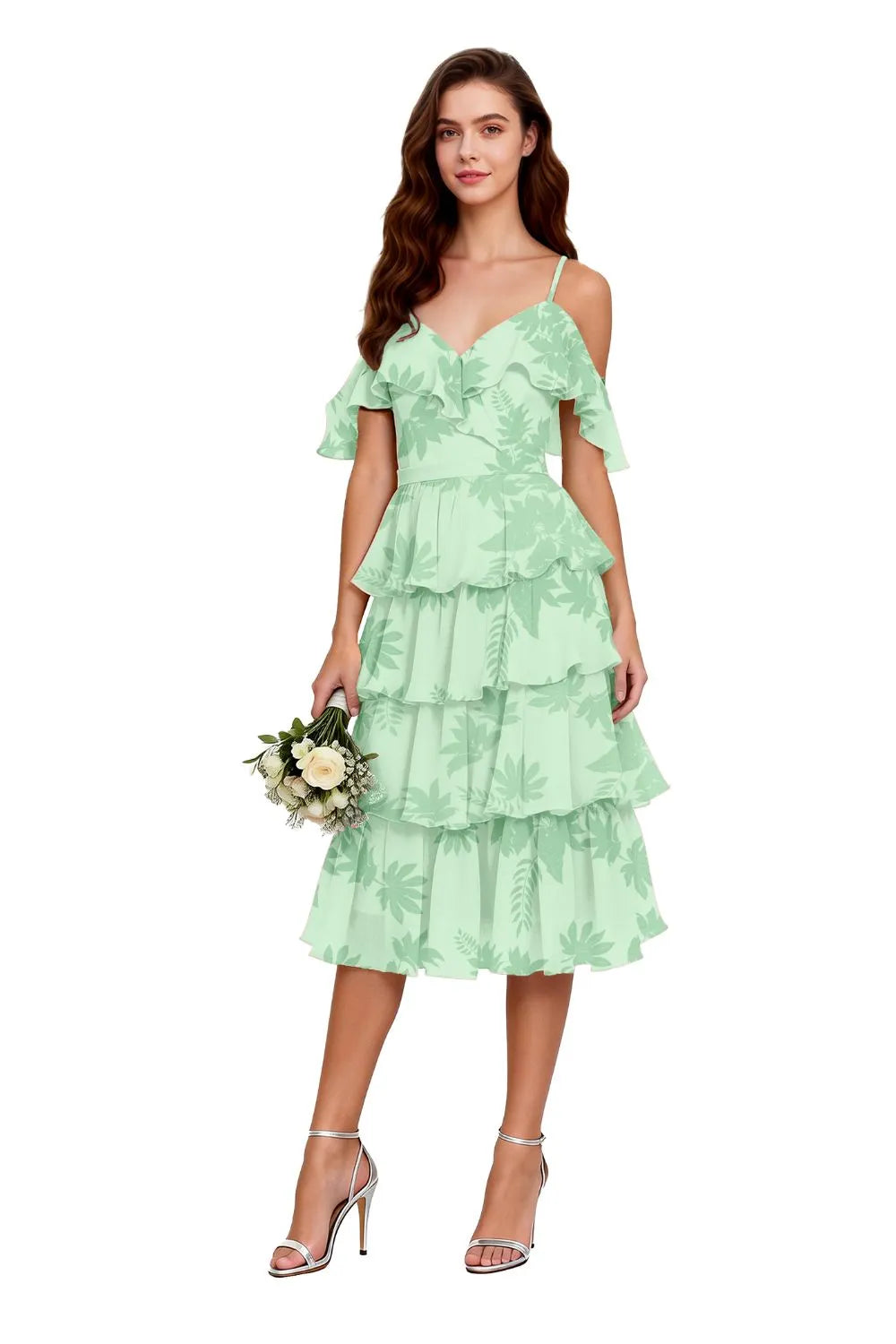 Garden Cascade Spaghetti Strap Dress