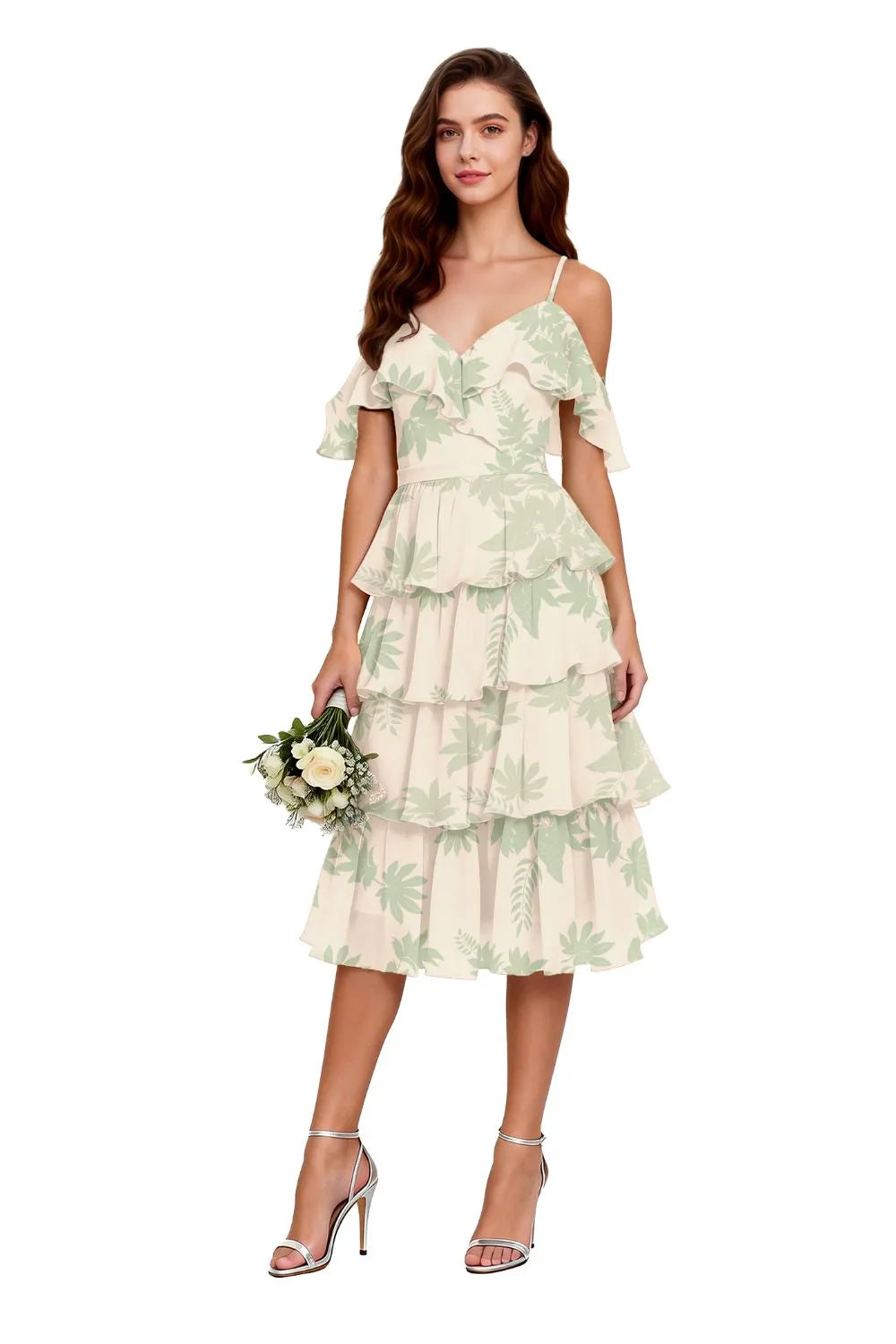 Garden Cascade Spaghetti Strap Dress