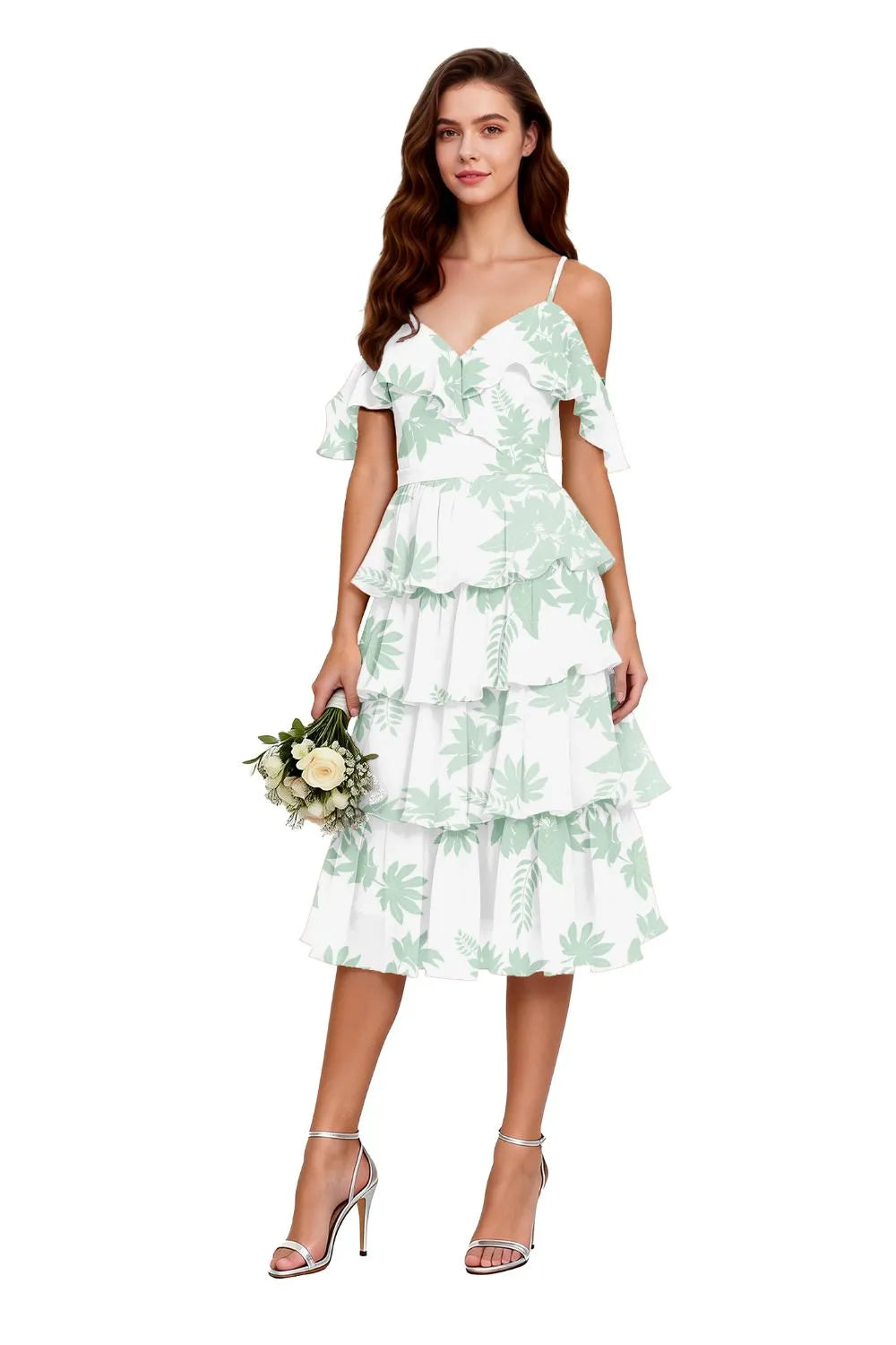 Garden Cascade Spaghetti Strap Dress